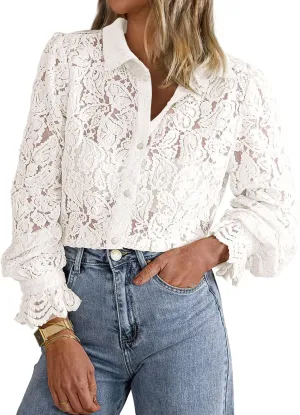 BTFBM Long Sleeve Lace Blouses for Women 2025 Spring Dressy Casual Button Down Shirts Date Night Outfit Club Party Tops