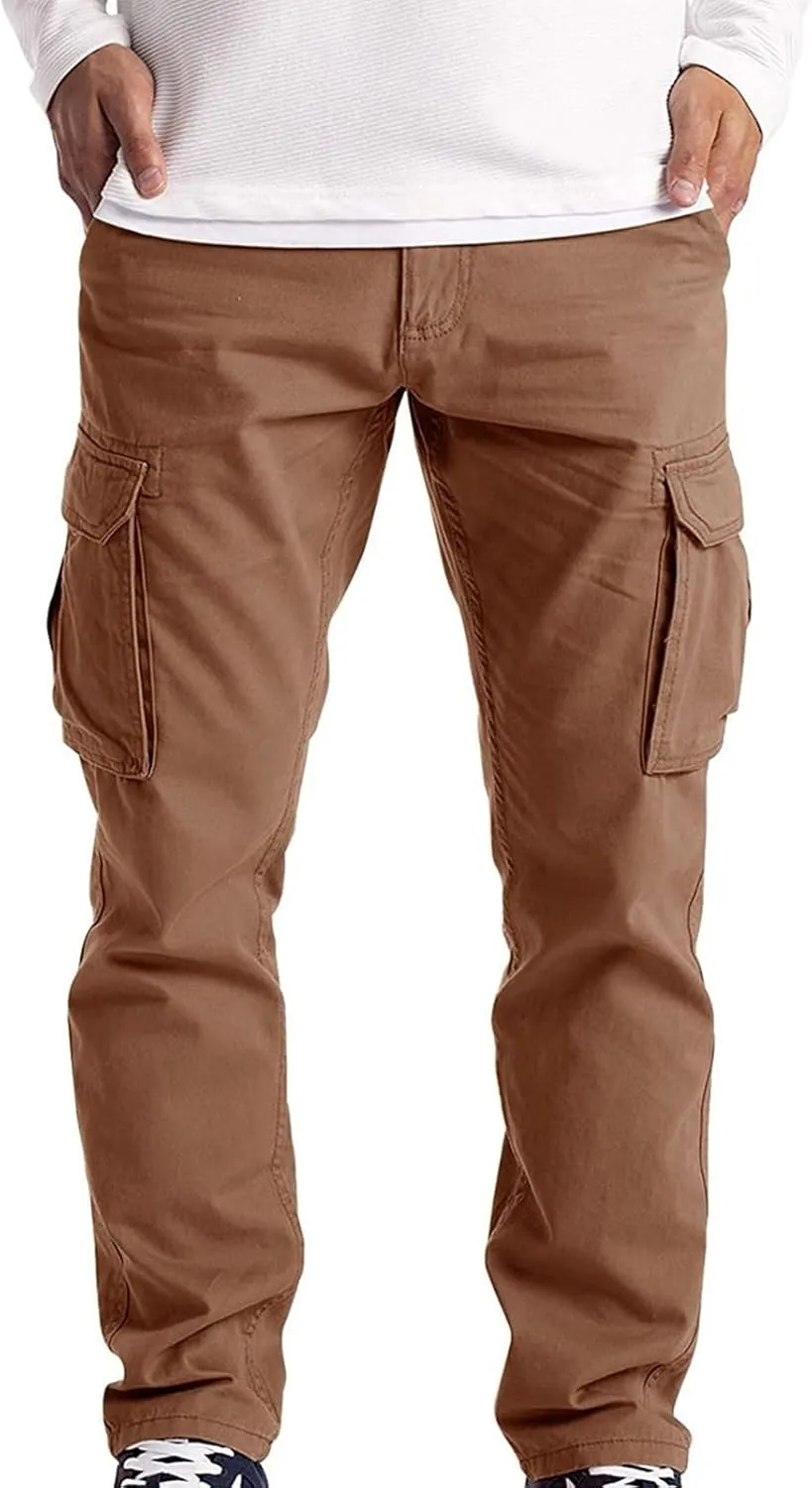 Cargo Pants for Men Big and Tall Mesh Jogger Zipper Running Pants Pockets Men's Pants Stripped Trousers Men's Fleece