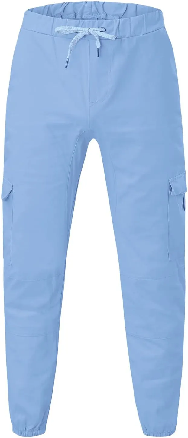 Cargo Pants for Men Relaxed Fit Sweatpants Loose Fit Open Bottom Mesh Athletic Pants with Zipper Pockets Men's Cargo
