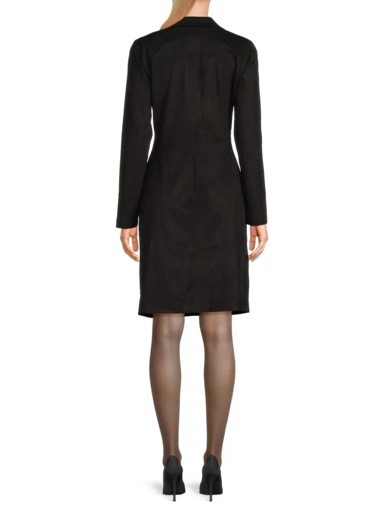 Donna Karan Tie Front Shirt Dress in Mulberry