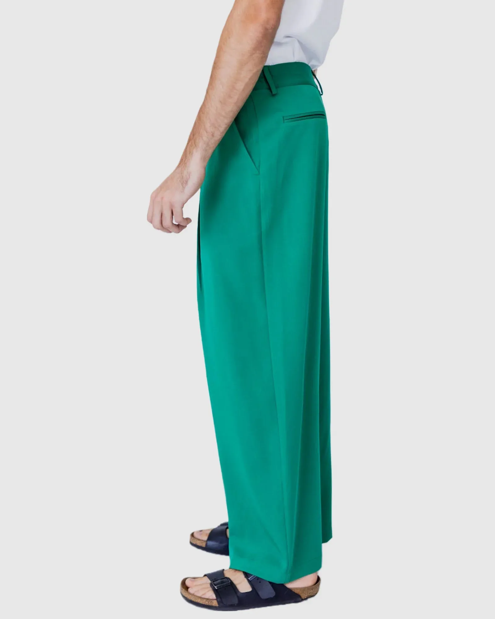 Justin Cassin Cyber Loose Leg Pants in Green Color