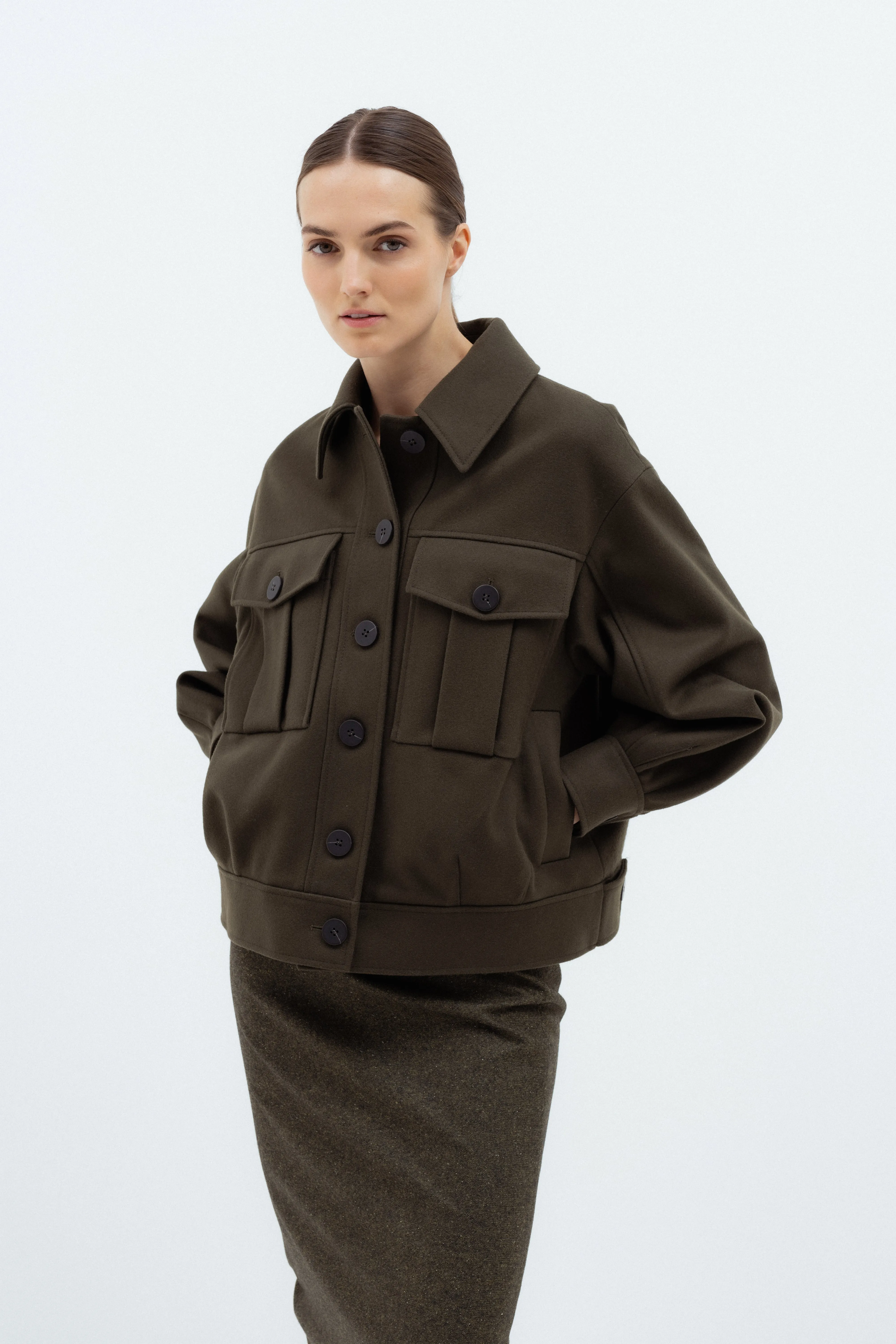 KHAKI BOMBER JACKET