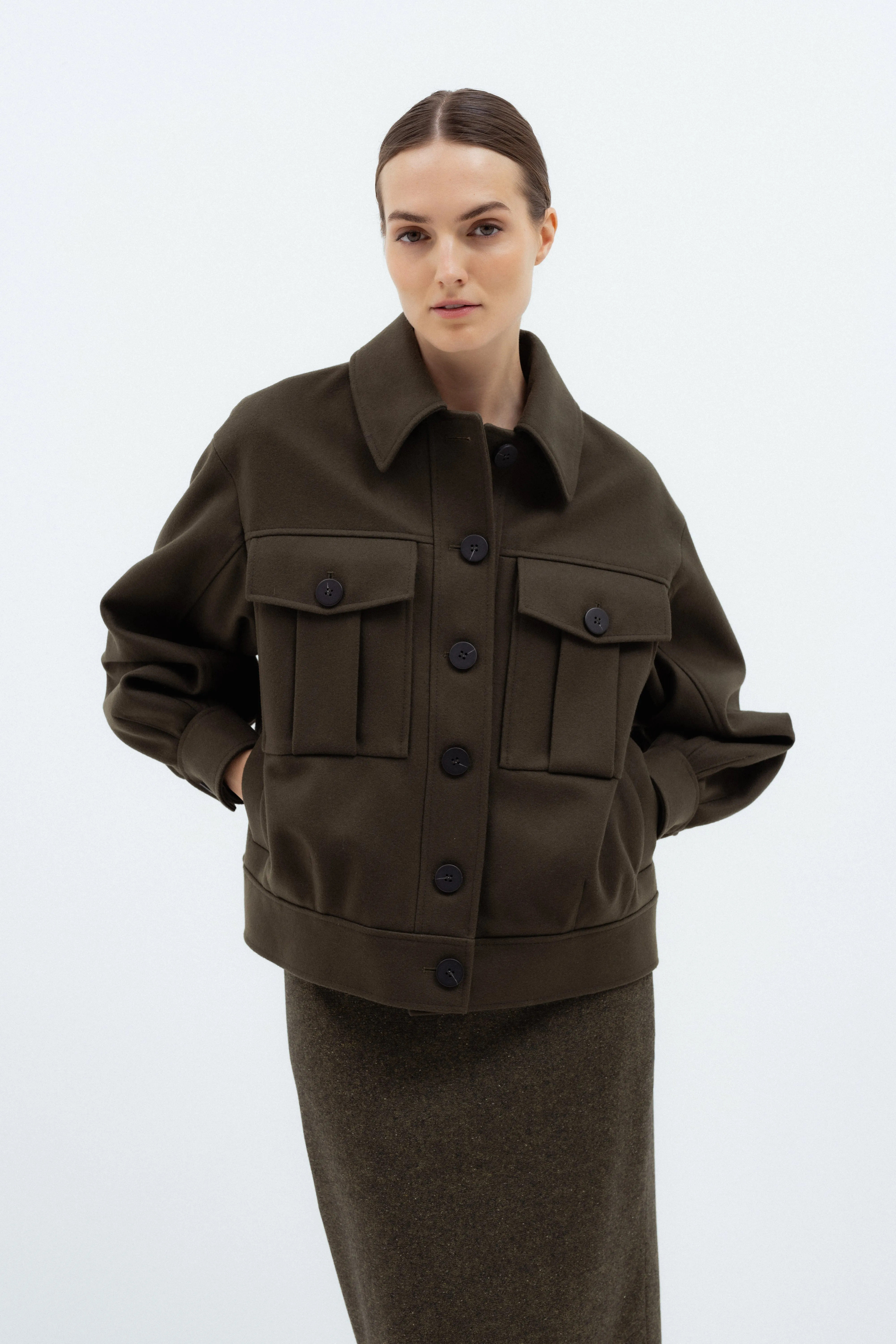 KHAKI BOMBER JACKET