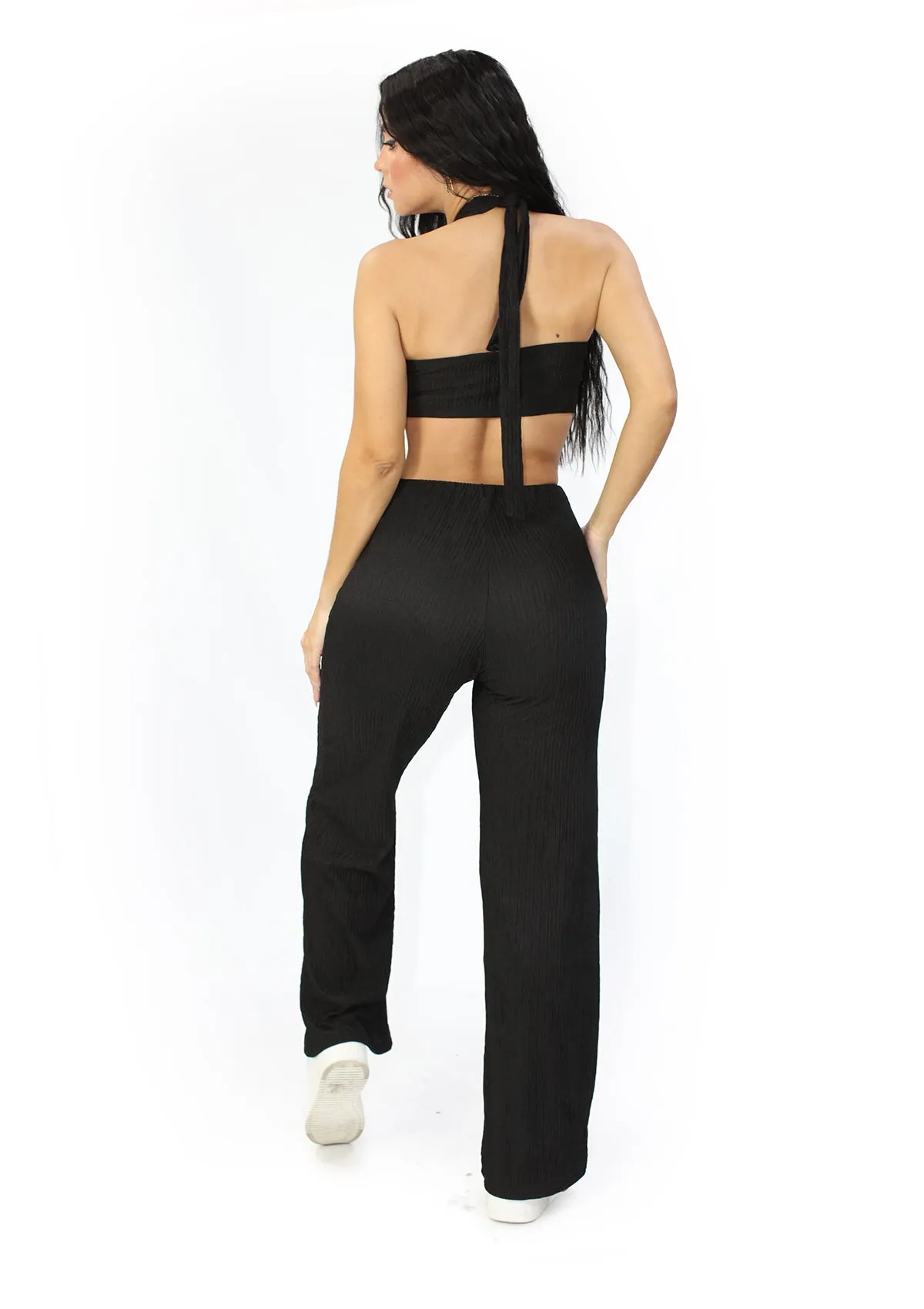 LP-IRIS-6J Black Jumpsuit de Mujer