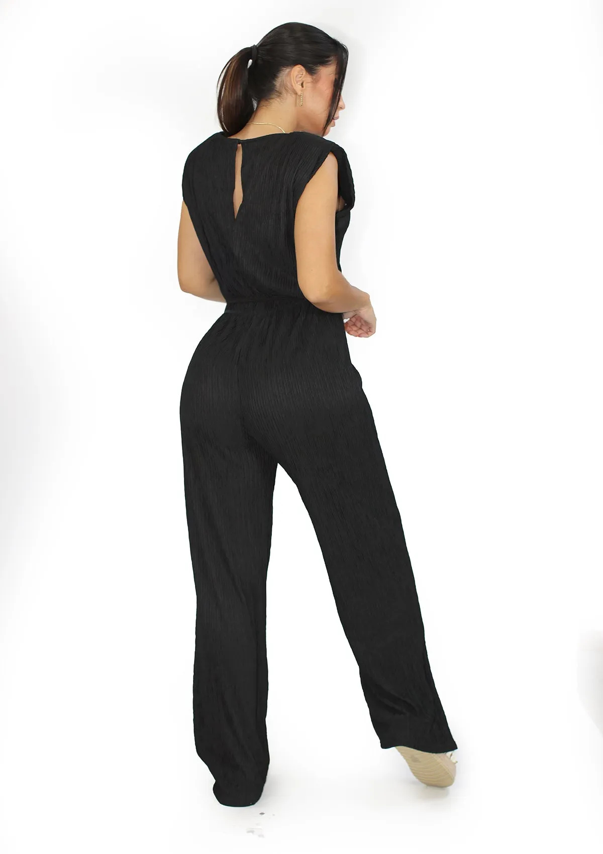 LP-IRIS-7J Black Jumpsuit de Mujer