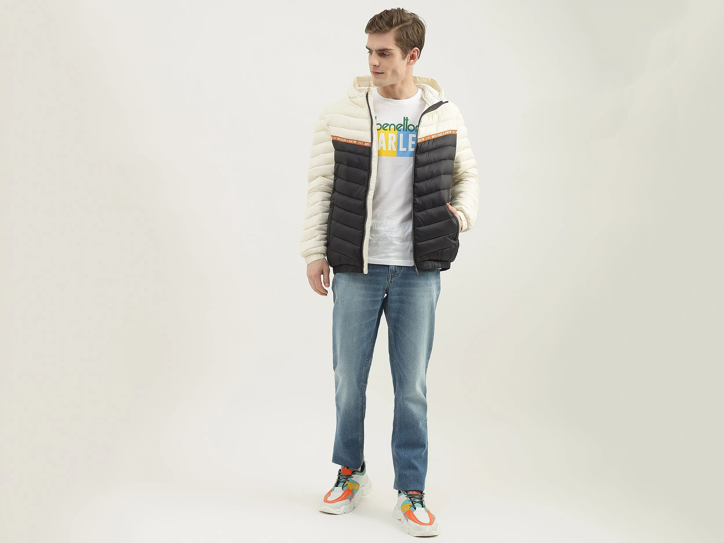 Men Quilted Hood Jacket