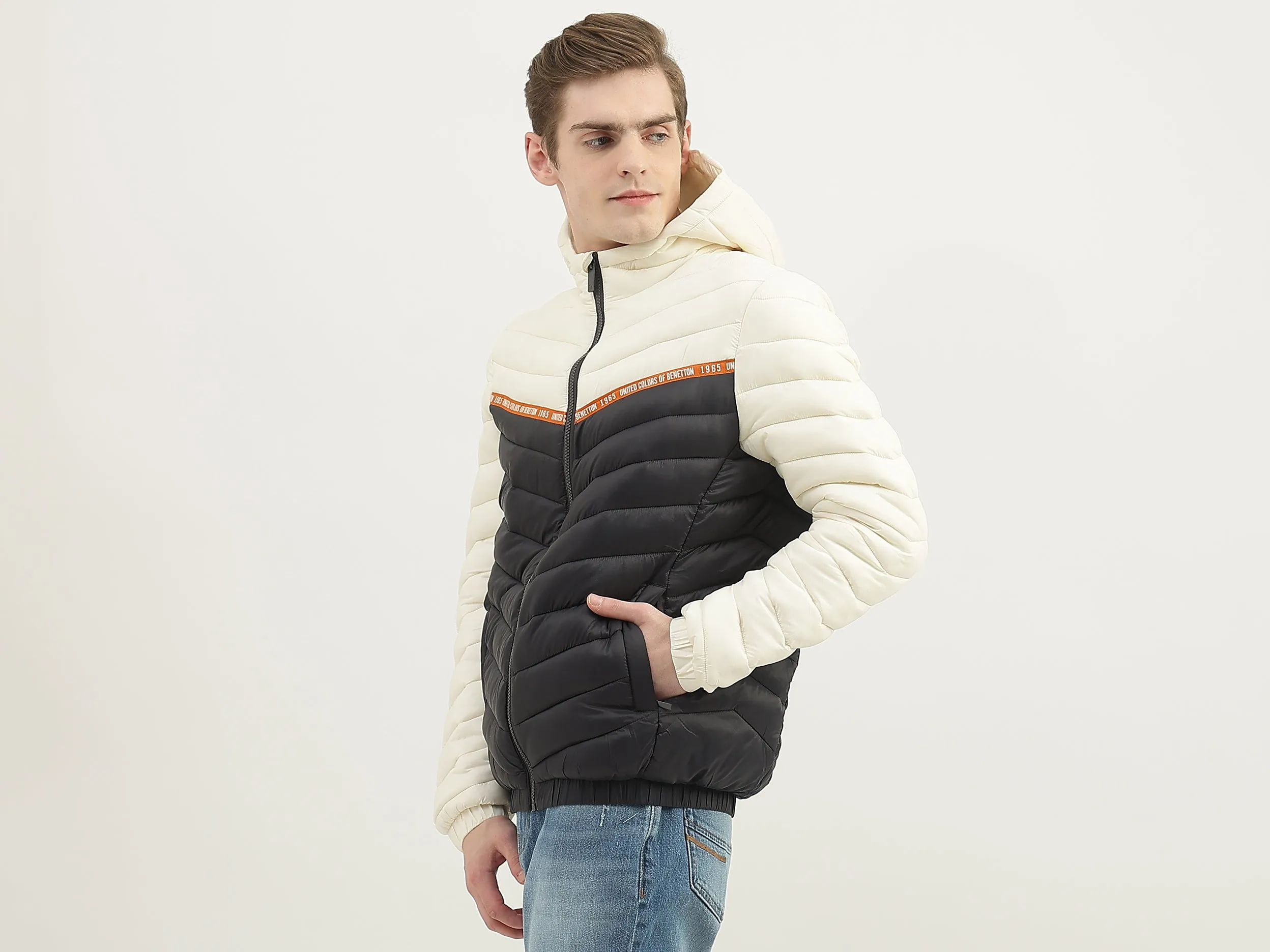 Men Quilted Hood Jacket