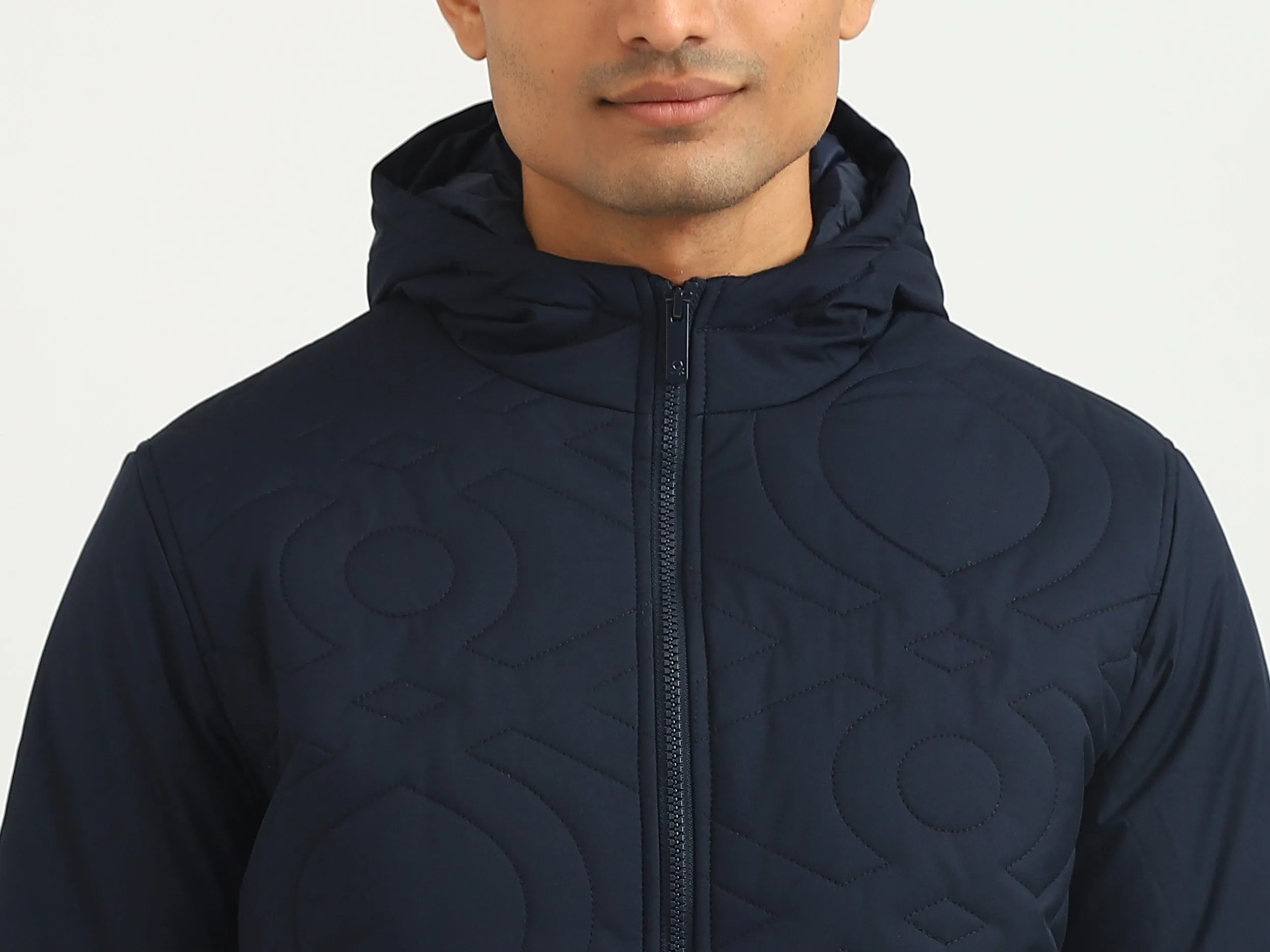 Men Quilted Hooded Jacket