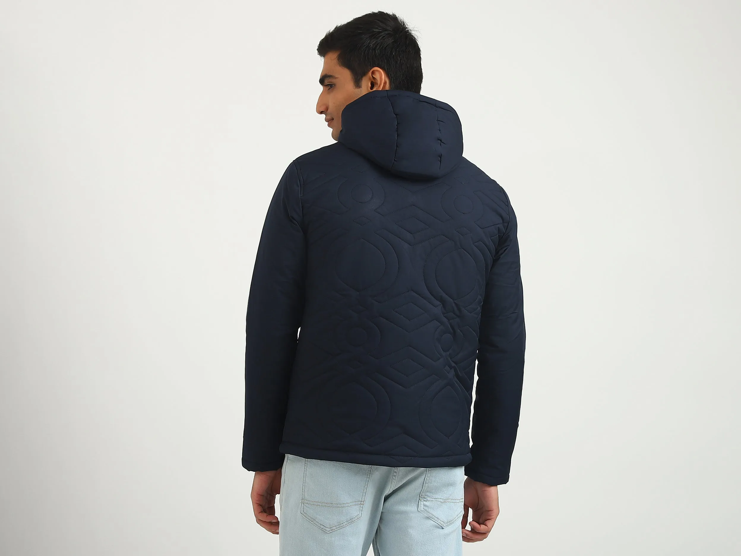 Men Quilted Hooded Jacket