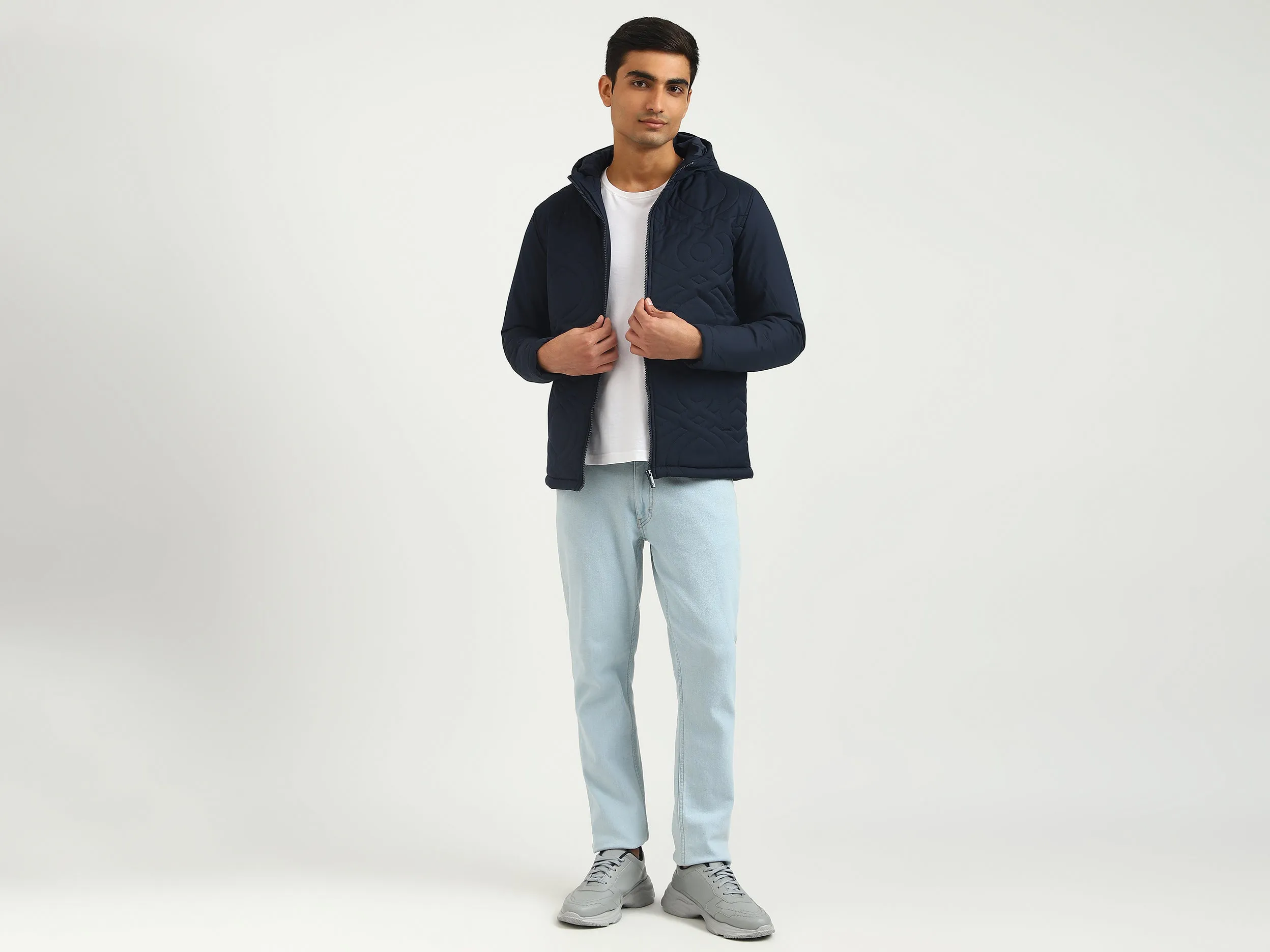 Men Quilted Hooded Jacket