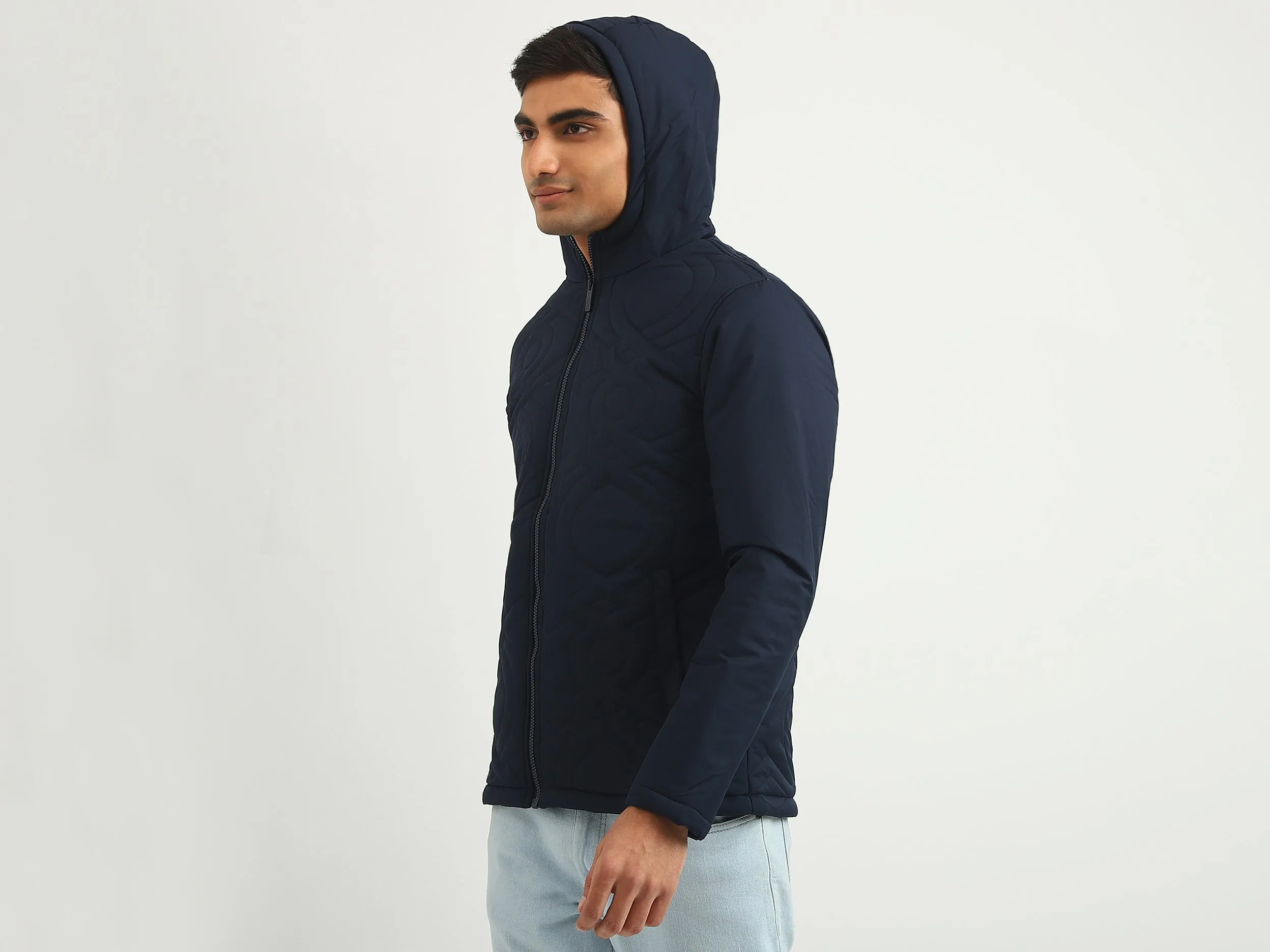 Men Quilted Hooded Jacket