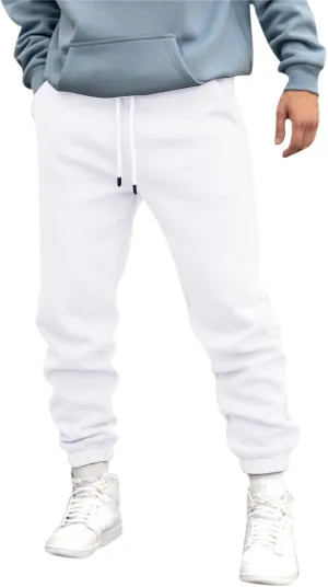 Mens Workout Cargo Sweatpants Work Jogger Pants with Pockets Mens Casual Pants Stretch Slim Fit Workout Bodybuilding