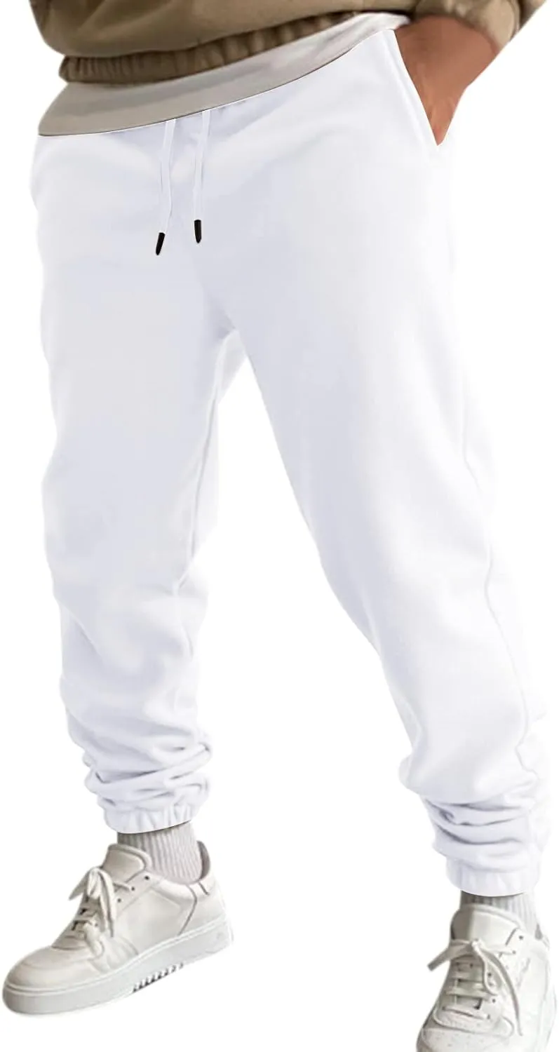 Mens Workout Cargo Sweatpants Work Jogger Pants with Pockets Mens Casual Pants Stretch Slim Fit Workout Bodybuilding