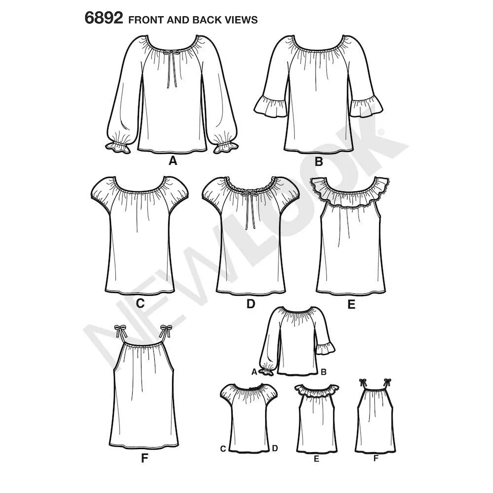 Newlook Pattern 6892 Misses Easy 2 Hour* Tops