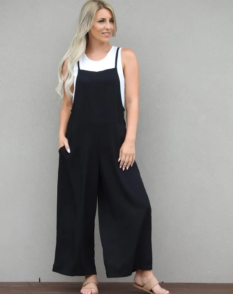 RAYON BLACK OVERALLS