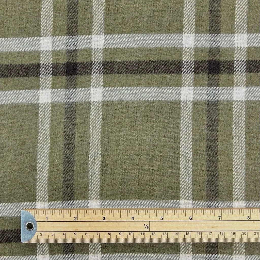 Reversible Large Checkered Wool Blend Fabric