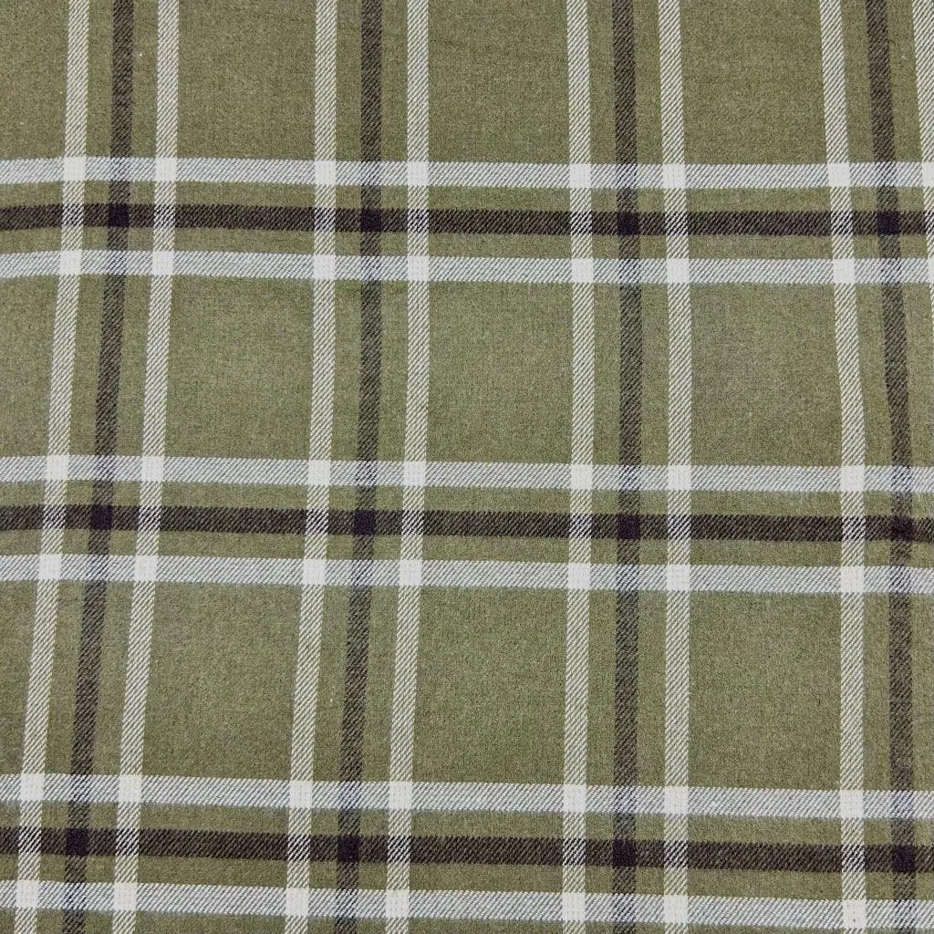 Reversible Large Checkered Wool Blend Fabric