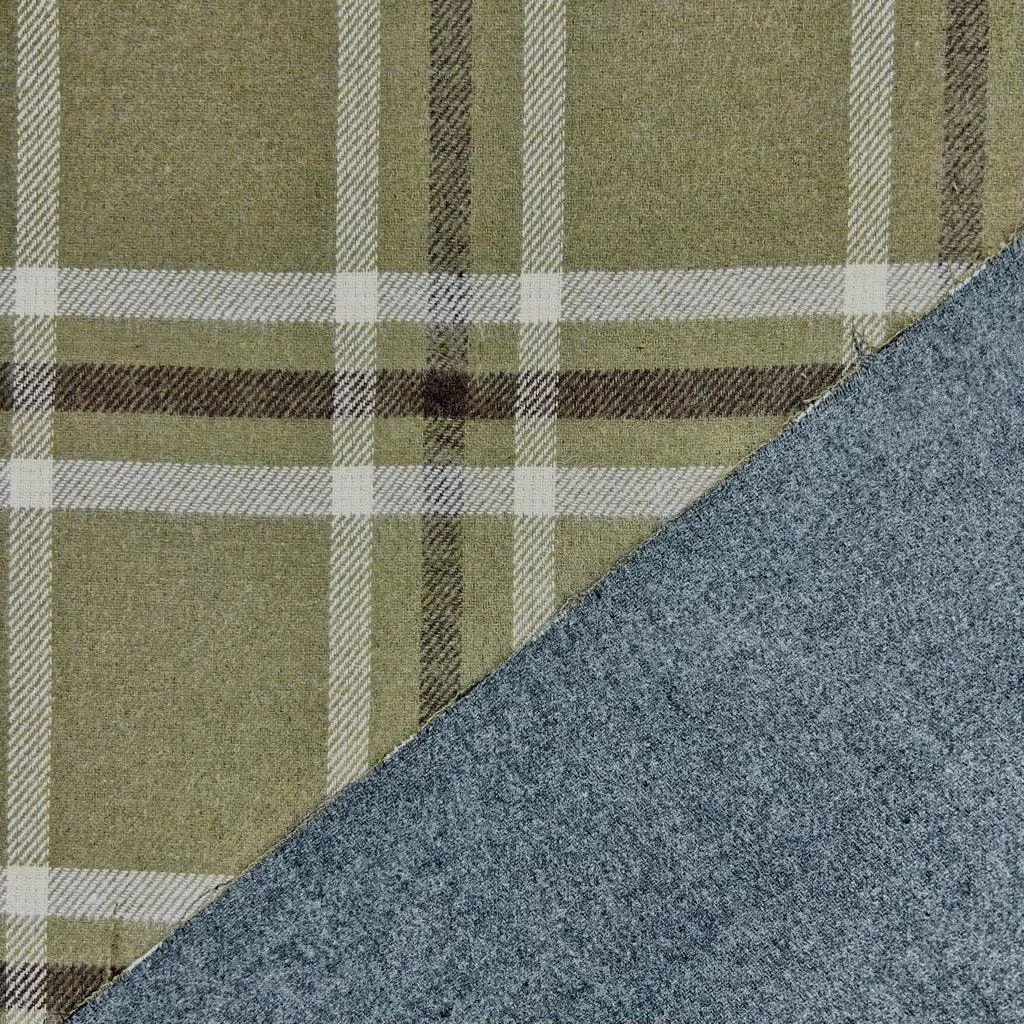 Reversible Large Checkered Wool Blend Fabric