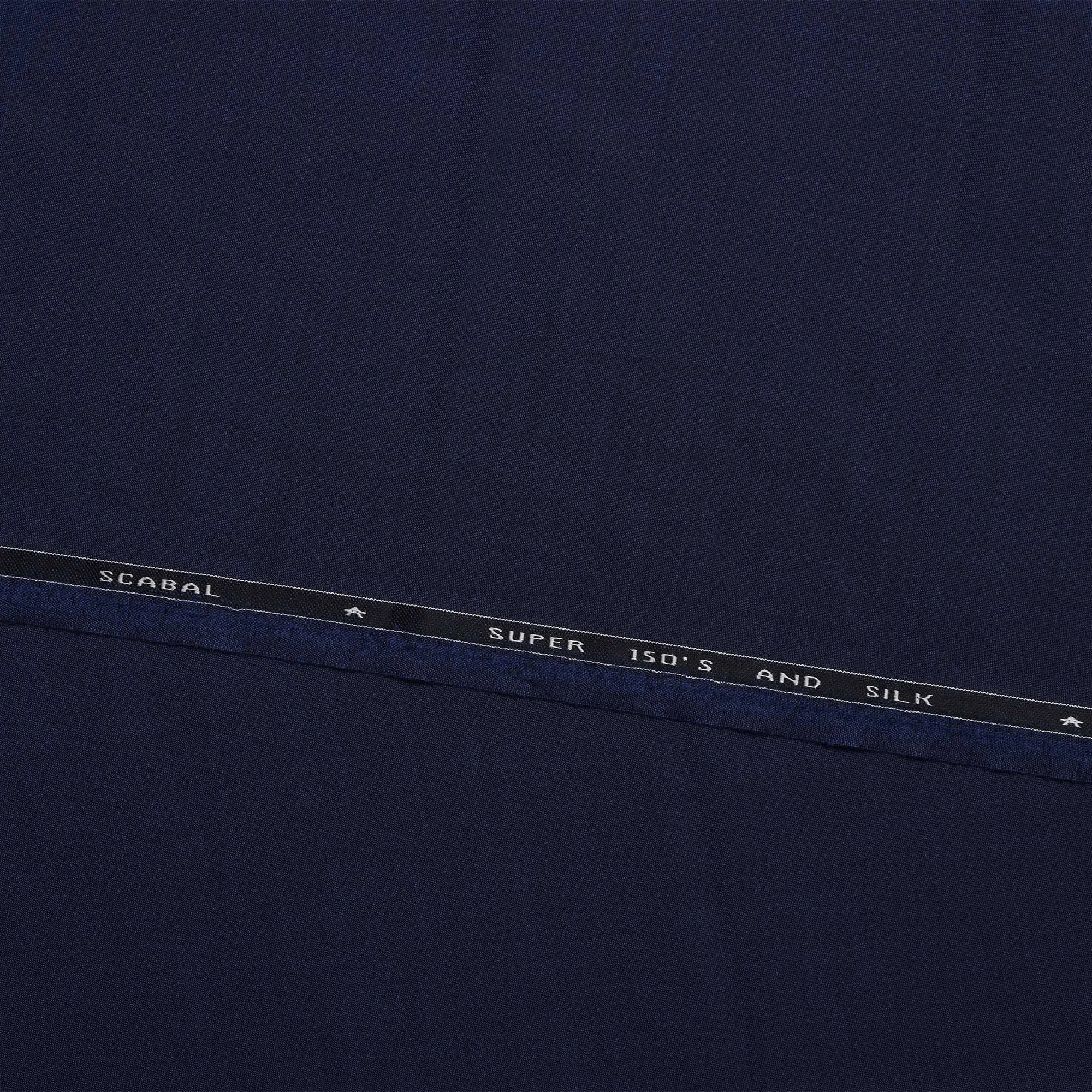 Royal Blue SCABAL Super 150's Wool and Silk Suiting Fabric - 3.5 Meters, 150 cm Width, Made in the UK-D21255