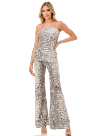 Snake Skin Printed Palazzo Pants